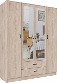 Skandynawska szafa z lustrem w kolorze dąb sonoma K4-D05