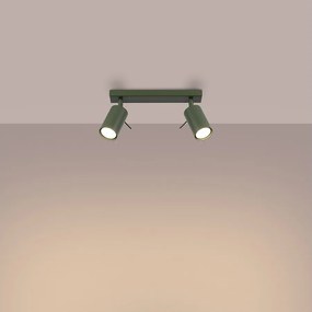 Lampa sufitowa nowoczesny Briix, stal - 2 źródło światła 3000K - L.30 x H.17 cm - zielony oliwkowy
