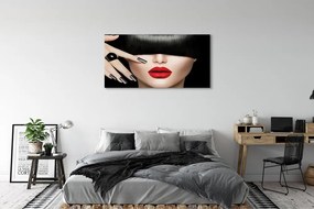 Obraz canvas na ścianę Kobieta z Czerwonymi Ustami