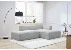 Jasnoszary sztruksowy narożnik modułowy (prawostronny/w kształcie litery L) Megeve – Bobochic Paris