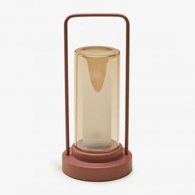 Bezprzewodowa Lampa Stołowa Led Do Użytku Zewnętrznego Z Żelaza I Szkła Sorlix Terracota - Sklum