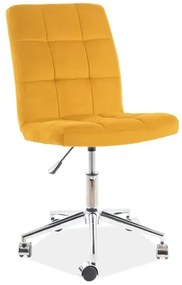 FOTEL OBROTOWY Q-020 VELVET CURRY BLUVEL 68 SIGNAL