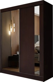Szafa Przesuwna GRAZIA 150 cm z Lustrem Szafa Dwudrzwiowa Wenge