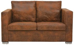 Przytulna brązowa sofa dwuosobowa Omono 4X