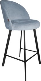 Hoker TRIX krzesło barowe tkanina Welur podstawa metalowa : Kolor nogi - Czarna profil, Kolor tkaniny - VELVET - BL06, Typ siedziska - Siedzisko stałe