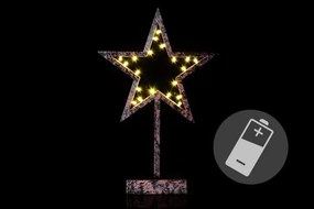 Świąteczna dekoracja - brązowa gwiazda na stojaku