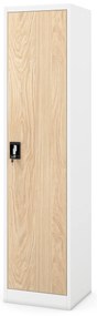 Szafa biurowa metalowa na akta biała/dąb sonoma, 450 x 1850 x 400 mm: ALEX Eco Design