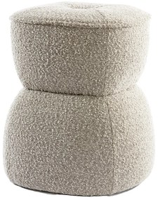 Beżowy puf z materiału bouclé Leyla – Light &amp; Living