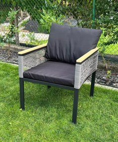 Krzesło Ogrodowe Aluminiowe z Technorattanu CORTO Czarne