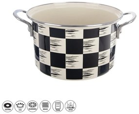 Orion Emaliowany garnek Szachownica Lem, 4 l,średnica 22 cm
