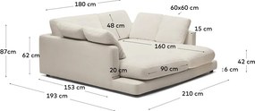 Kremowa sofa 210 cm Gala – Kave Home