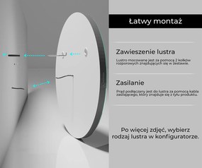 Nowoczesne Okrągłe Lustro do Salonu LED L76