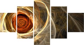 Obraz - Abstrakcyjne róże w ognistych kolorach (125x70 cm)