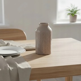 Osłonka Ceramiczna Szara 17 cm Nowoczesny Wazon zdobiony Elegancki wzór