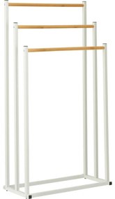 Wieszak metalowy na ręczniki Bambus 45 × 23 × 85 cm, biały