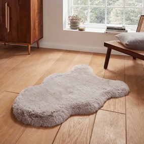 Jasnoszara syntetyczna skóra 60x90 cm Super Teddy – Think Rugs