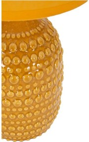 Musztardowa lampa stołowa ceramiczna z tekstylnym kloszem (wysokość 30,5 cm) Points – Mauro Ferretti
