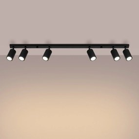 Listwa oświetleniowa 6-punktowa KARBON 6L czarna ryflowana SOLLUX  LIGHTING