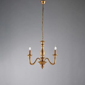 Żyrandol Lucca Antique Gold Wood 3 światła 108 Ø41 BL271-3-OR
