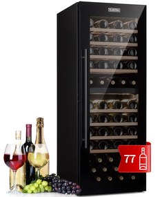 Klarstein Barossa 48cm 77 Butelek Winiarka Dwustrefowa Czarny