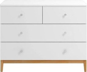 Komoda LIVIA 120 4S biała/buk
