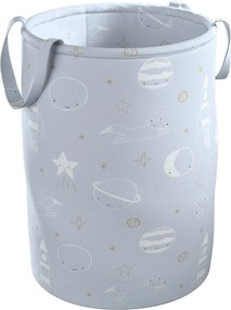 Kosz na zabawki Tobi kolor niebieski tkanina wzorzysta