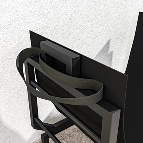 Stojak na drewno do wnętrz 53×33×43 cm z torbą – Outsunny, metal, czarny
