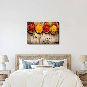 Obraz - Przyprawy na drewnie (70x50 cm)