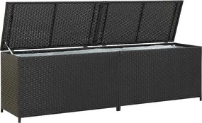 Skrzynia ogrodowa 200x50x60 cm wiklina PE czarna