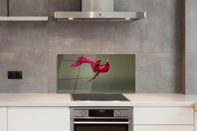 Szklany Panel Szpagat Baletowy z Różowym Tiulem