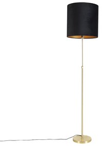 Lampa podłogowa złota/mosiężna z czarnym aksamitnym kloszem 40/40 cm - Parte klasyczny/Antyczny Oswietlenie wewnetrzne