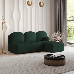 Masseno Narożnik TRAMA z funkcją spania i pojemnikiem na pościel Narozniki L, Rozkładana sofa - Zielony, NEVE 37