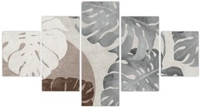 Obraz - Wzór z liśćmi (125x70 cm)