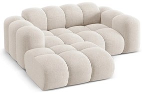 Kremowy narożnik z tkaniny szenilowej (lewostronny/z szezlongiem) Treno – Cosmopolitan Design