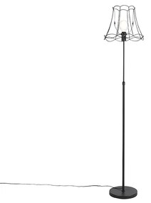 Lampa stojąca czarna z ramą Granny 35 cm regulowana - Parte klasyczny/Antyczny Oswietlenie wewnetrzne