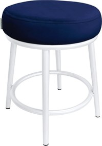 Taboret Ben tkanina Welur stelaż metalowy STOŁEK LOFT : Kolor Stelaża - Biały, Kolor tkaniny - VELVET - MG16, Typ tkaniny - Velvet