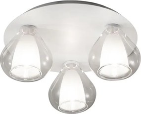 Lila - Okrągła lampa sufitowa śr. 40 cm Fabas Luce - Kinkiet z 3 żarówkami LED E27 MAX 40W - Przezroczysta