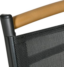 Outsunny Składany zestaw mebli balkonowych, stół+6 krzeseł, aluminium, czarny | Aosom PL