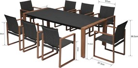 Zestaw Mebli Ogrodowych Jadalnianych DUISBURG dla 8 Osób Stół i 8 Foteli ANTRACYT / BRĄZOWY
