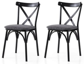 Zestaw krzeseł do jadalni Ekol Anthracite and Black, 2 szt.