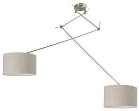 Lampa wisząca regulowana stal klosz jasnonszary 35cm - Blitz II Nowoczesny Oswietlenie wewnetrzne