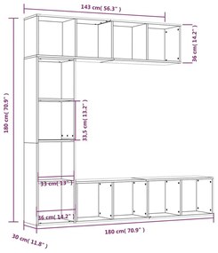 Modułowy potrójny regał wiszący beton - Efsox