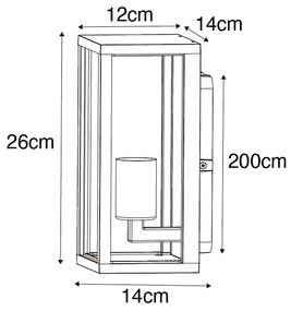 Zewnetrzna Inteligentny Kinkiet / Lampa scienna rdzawy brąz 26 cm IP44 z WiFi ST64 - CharloisPrzemysłowy Oswietlenie zewnetrzne