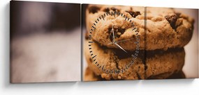 Obraz - Ciasteczka (z zegarem) (90x30 cm)
