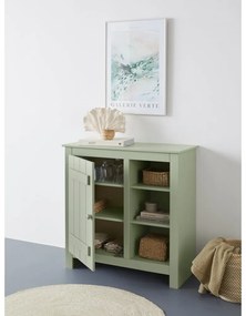Jasnozielona szafka z litego drewna sosnowego 90x90 cm Bertram – Støraa