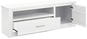 Biała szafka pod TV z drewna sosnowego 160x55 cm Celia – Støraa