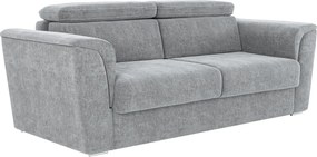 Kanapa 4-osobowa rozkładana typu express z szarą tapicerką - Miejsce do spania 160 cm - Materac 22 cm z pamięcią kształtu - RIZORA