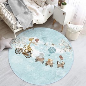 Jasnoniebieski dywan dziecięcy ø 100 cm Comfort – Mila Home