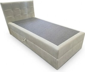 Tapicerowane łóżko kontynentalne DIRELIS VIBE 90x200 cm kremowe Materac: Materac sprężynowy Bonell