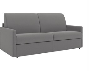 Kanapa 2-osobowa rozkładana typu express z tkaniny - Kolor: jasnoszary - Pow. spania: 120 cm - Materac 14 cm CALIFE